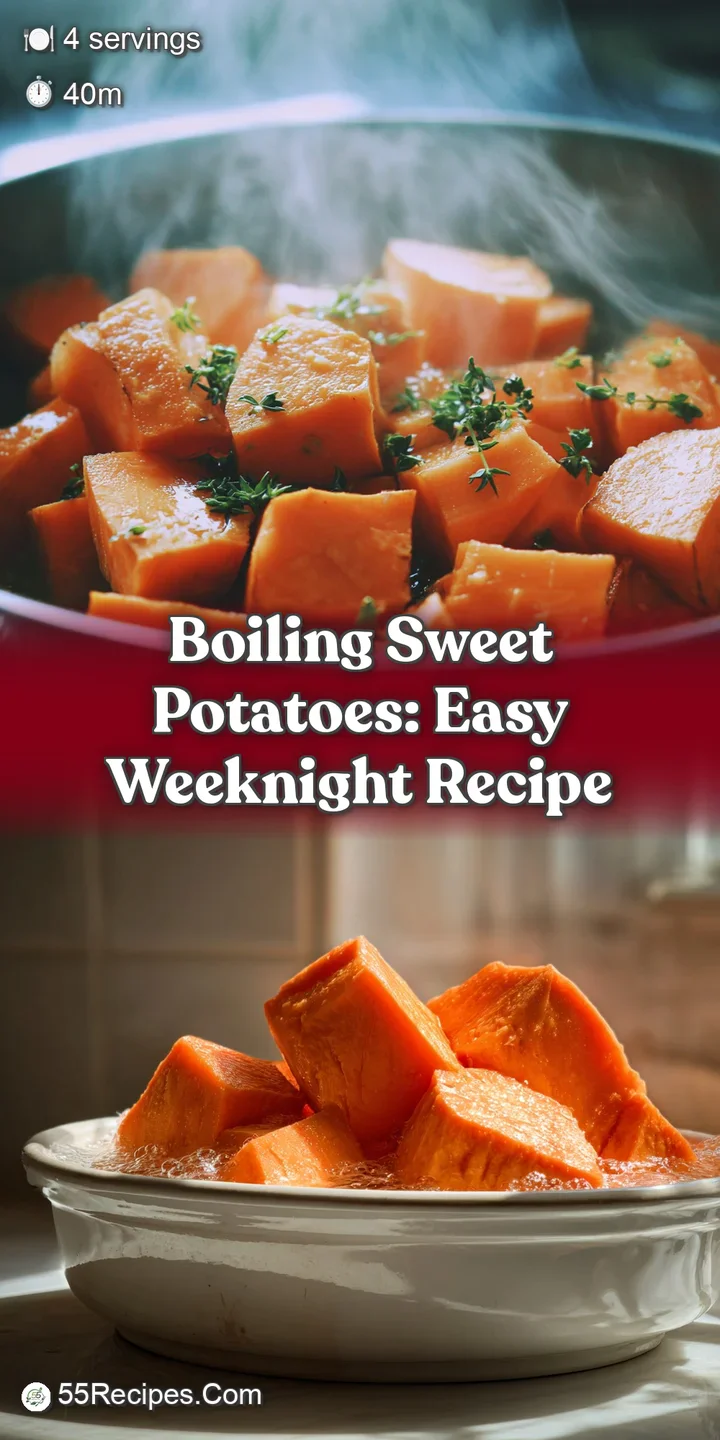 Close-up of glistening, tender sweet potato pieces. The vibrant orange hue and soft texture look incredibly appealing.