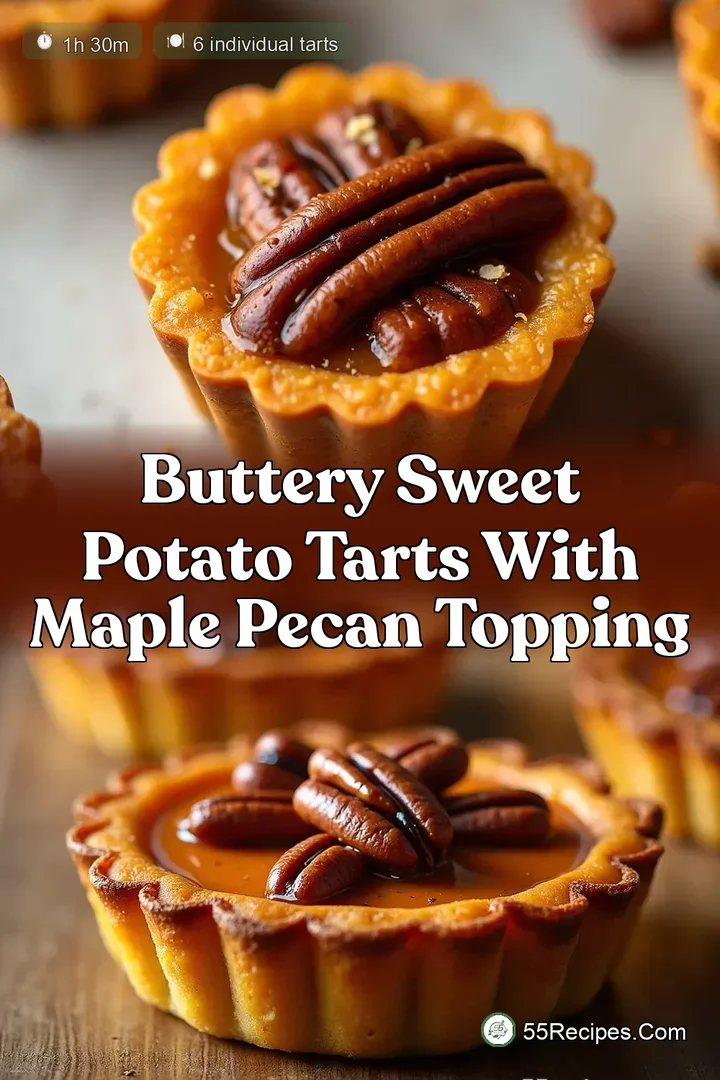 Buttery Sweet Potato Tarts with Maple Pecan Topping