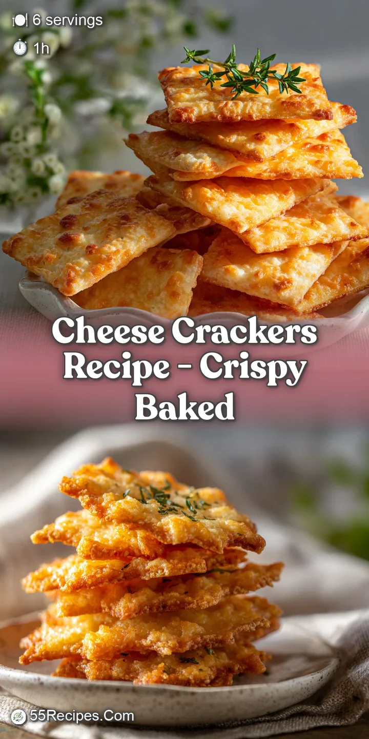 Close-up of a cheese cracker, showcasing its flaky texture, baked-in herbs, and the rich, inviting golden-brown color.