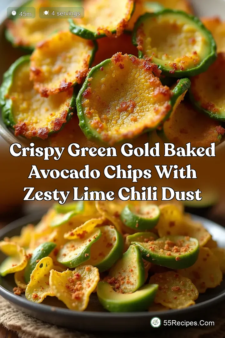 Crispy Green Gold Baked Avocado Chips with Zesty Lime Chili Dust