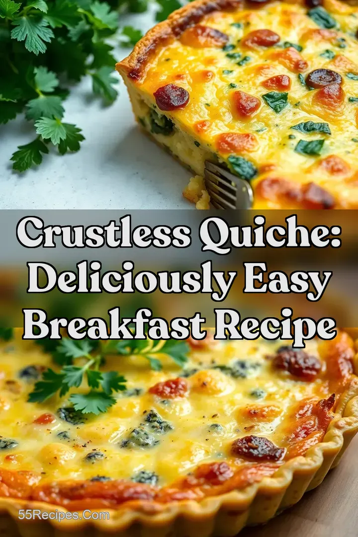 Crustless Quiche: Deliciously Easy Breakfast Recipe : PIN FOR LATER Crustless Quiche: Deliciously Easy Breakfast Recipe