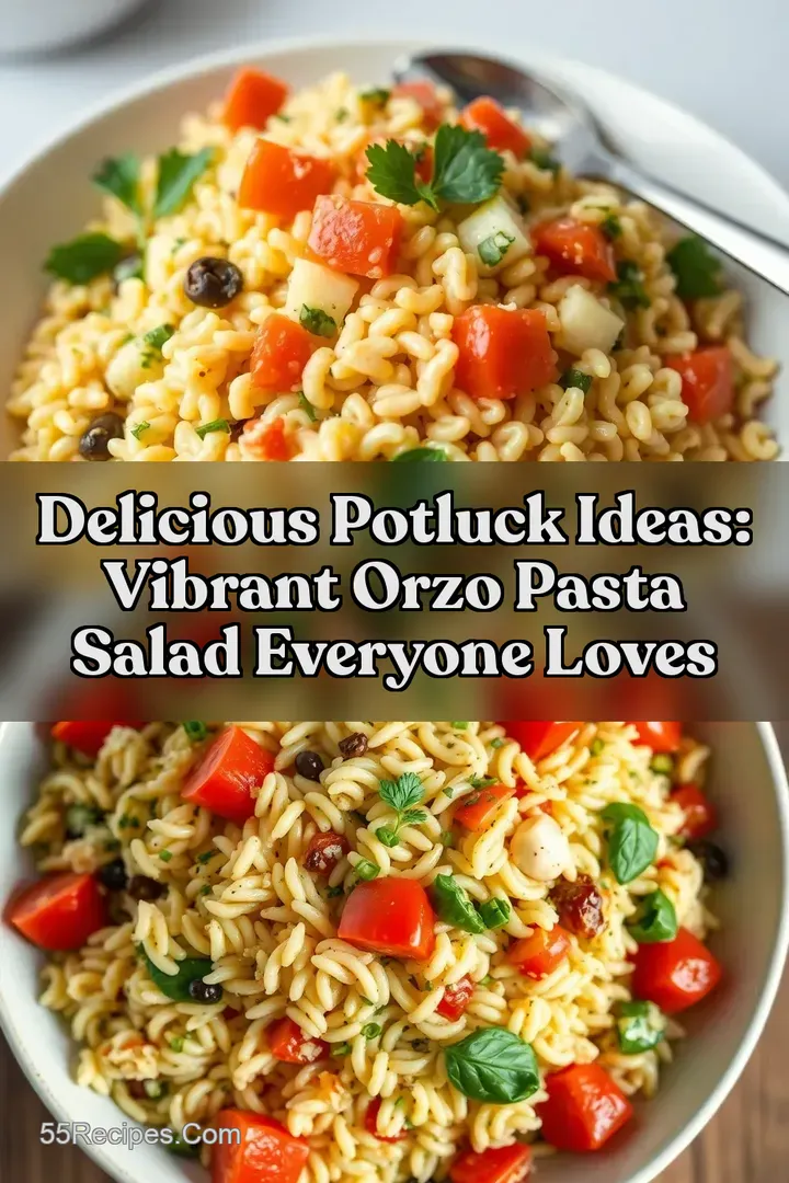 Delicious Potluck Ideas: Vibrant Orzo Pasta Salad Everyone Loves : PIN FOR LATER Delicious Potluck Ideas: Vibrant Orzo Pasta Salad Everyone Loves