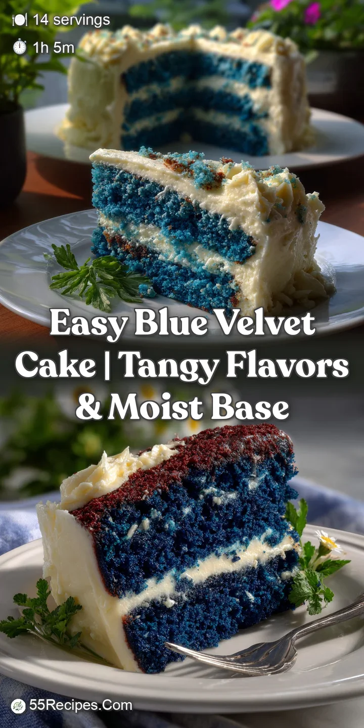 Close-up of fluffy blue cake with creamy white frosting. Soft, delicate textures and a gorgeous blue hue, appearing moist ...