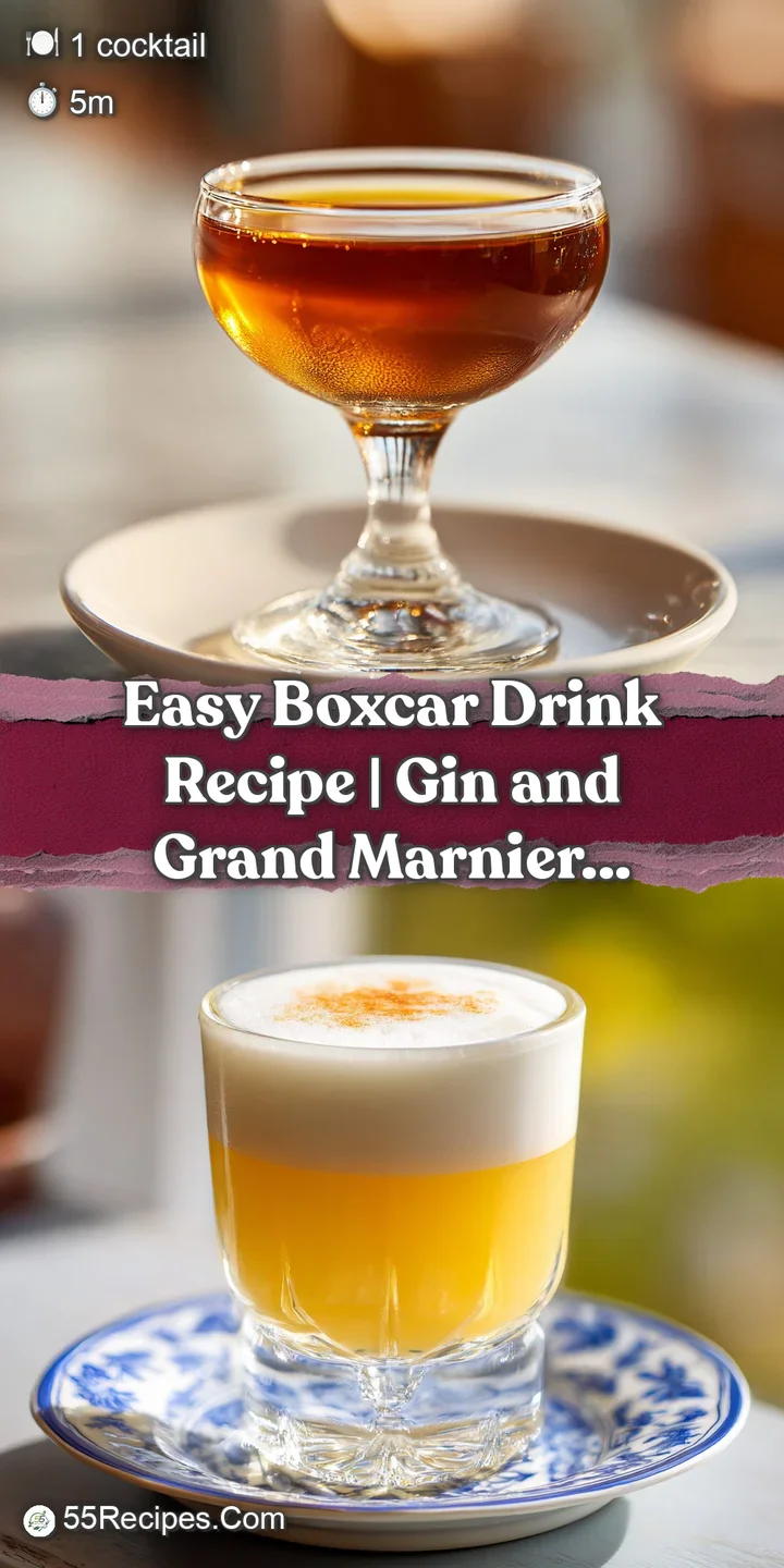 Close-up of a refreshing Boxcar cocktail with visible condensation on the glass and a vibrant orange zest, suggesting a co...