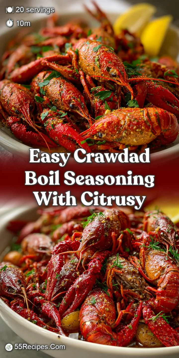 Close-up view of glistening red crawfish shells coated in seasoning, enticing aromas. Rustic and flavorful, a feast for th...