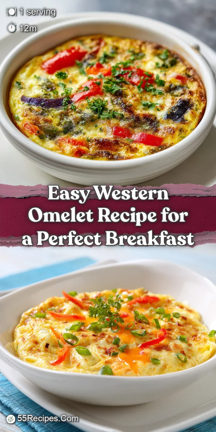 Close-up of a Western omelet, showcasing the tender, cooked egg with visible bits of ham, pepper and onion filling.