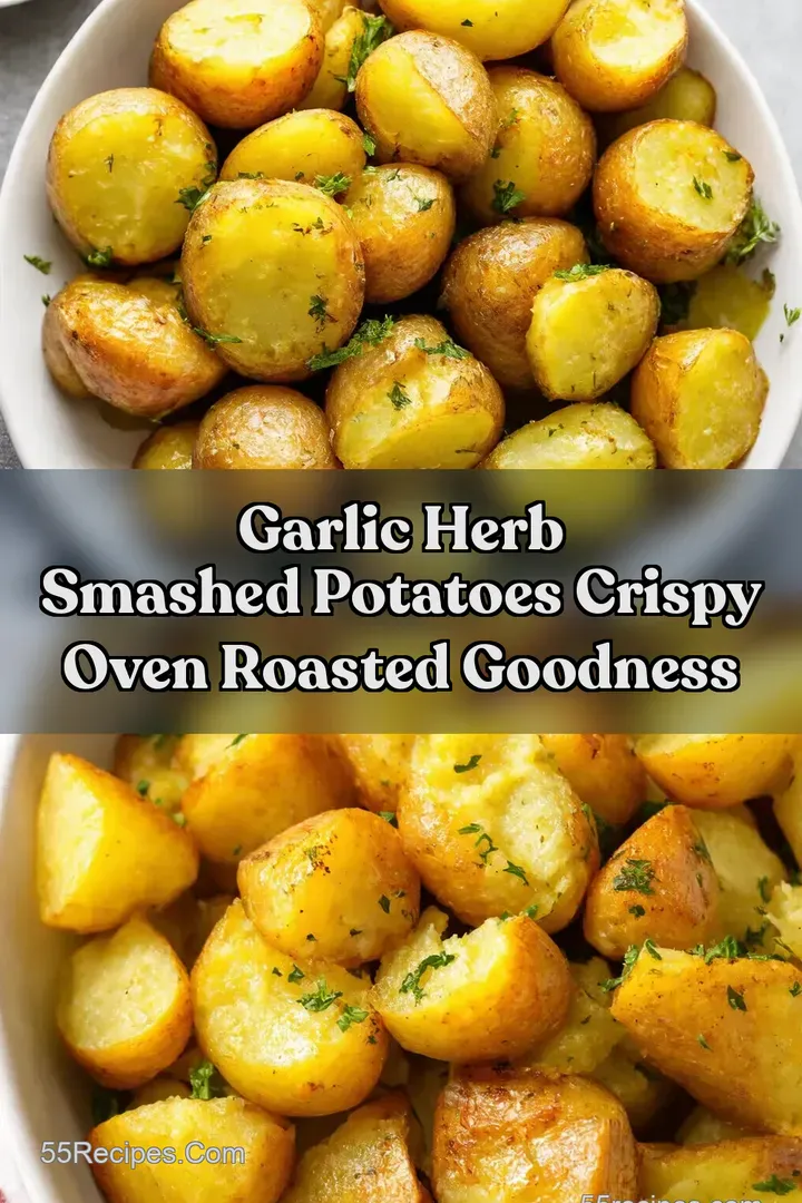 Garlic Herb Smashed Potatoes Crispy Oven Roasted Goodness