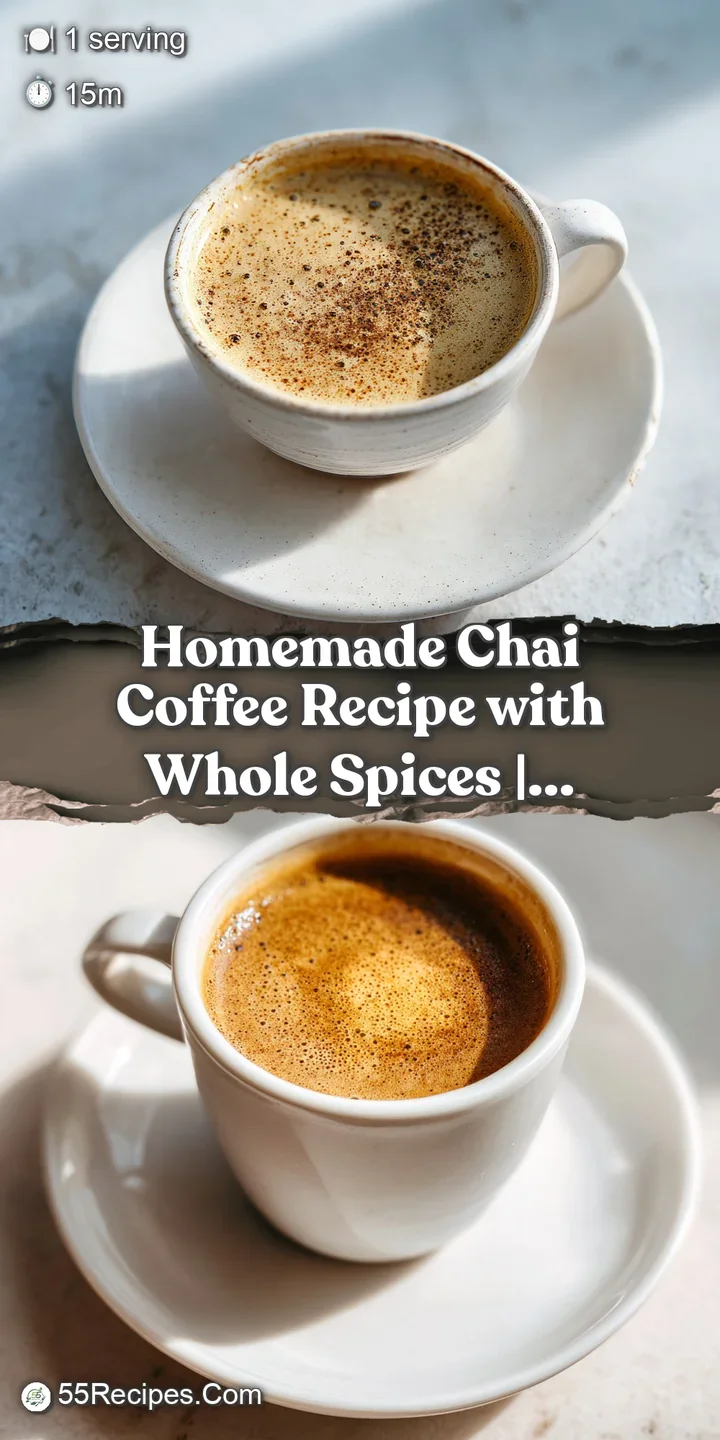 Close-up of creamy chai coffee foam, spice dusting visible, inviting aroma implied through the soft focus.
