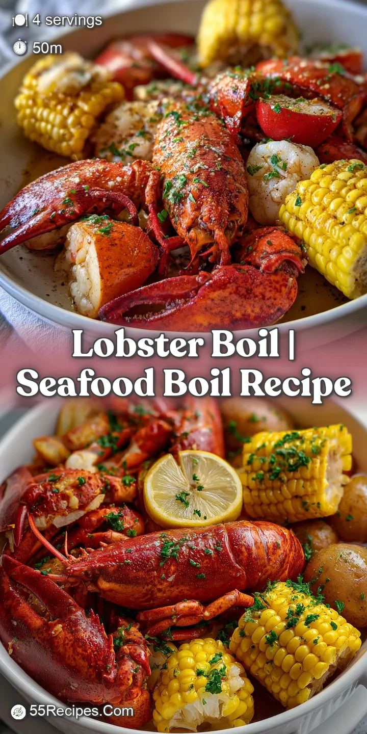 Close-up: Red lobster glistening with butter, paired with bright yellow corn. Steam rises from the seafood feast.