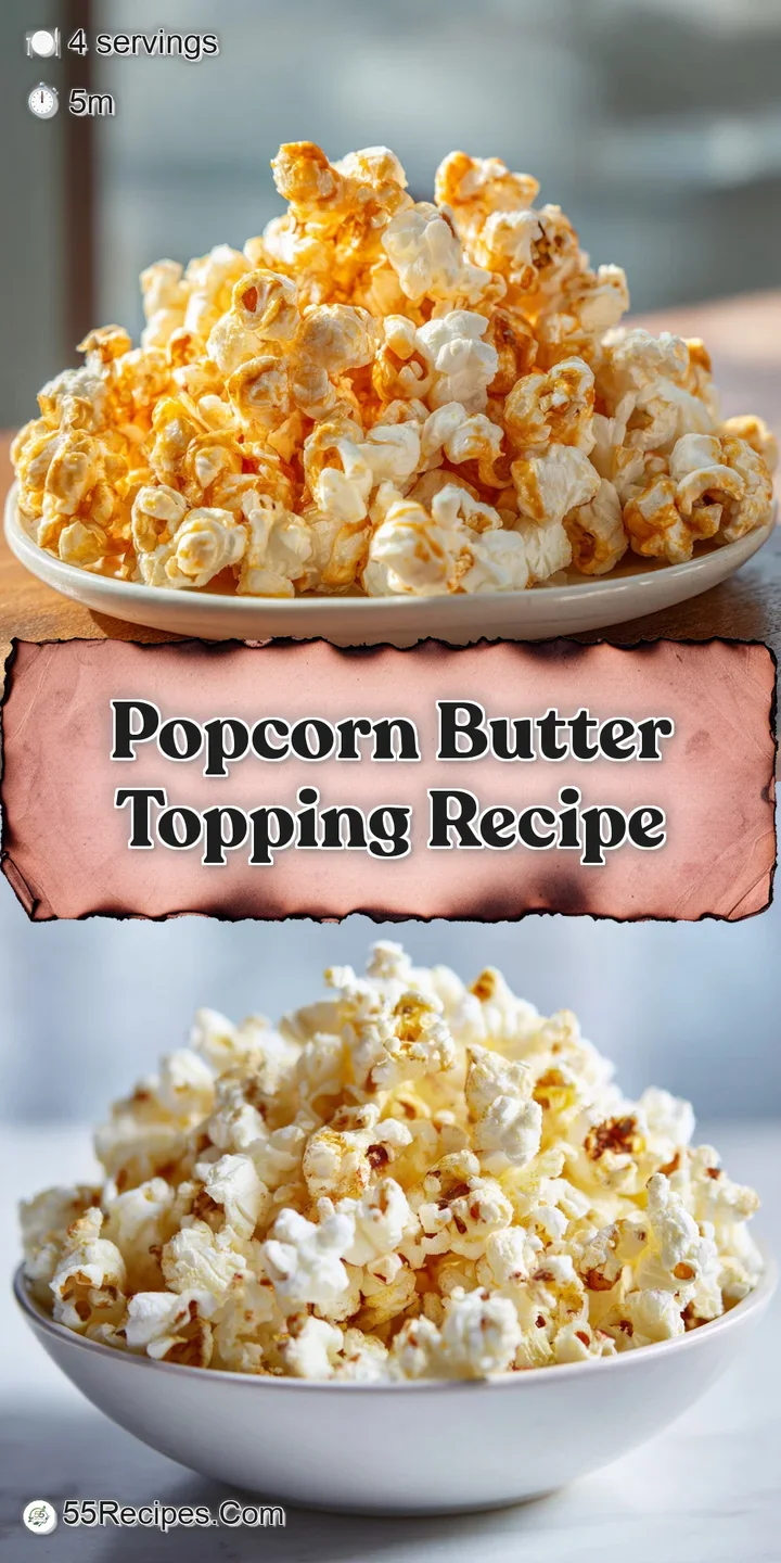 Close-up of fluffy popcorn kernels drenched in golden, glistening butter and herbs. Irresistibly crunchy texture and savor...