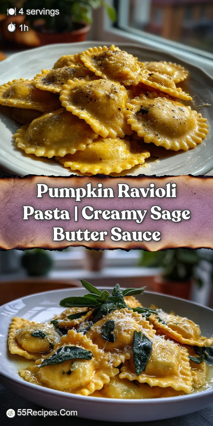 Close-up of tender pumpkin ravioli bathed in butter sage sauce. Glistening, savory, and begging to be eaten. Comfort food ...