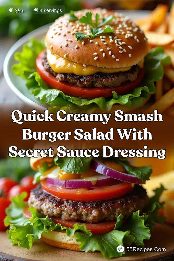 Quick Creamy Smash Burger Salad with Secret Sauce Dressing