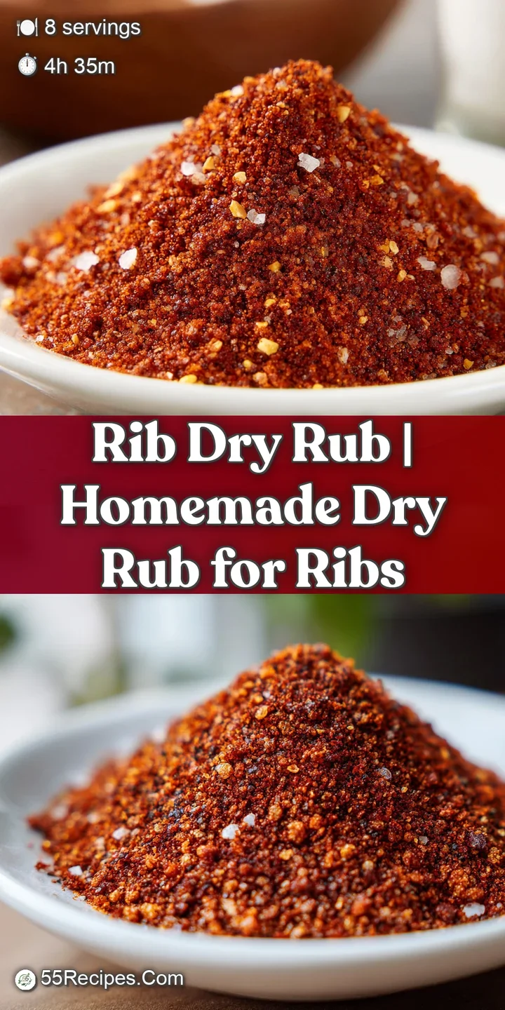 Close-up of a tender rib showing a glistening, mahogany-colored spice crust and juicy meat pulling away from bone.