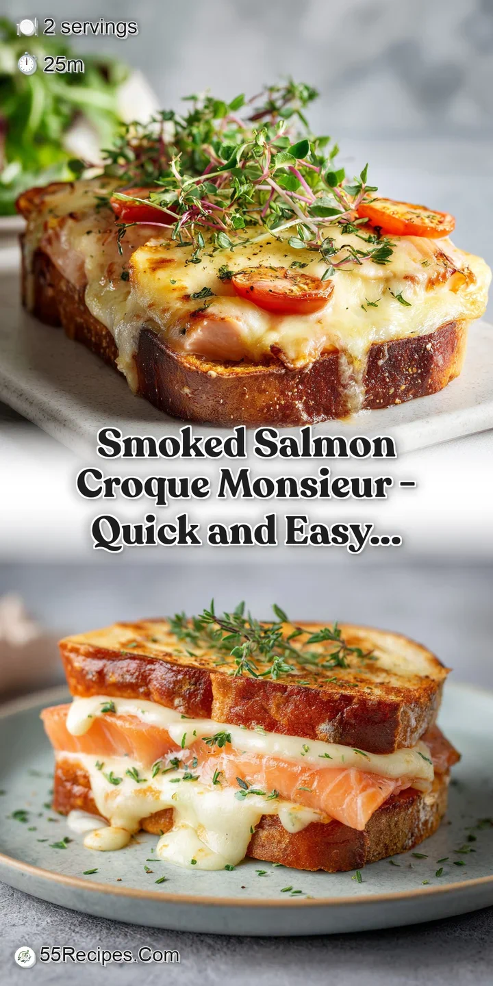 Close-up of toasted bread embracing creamy melted cheese and delicate pink smoked salmon.