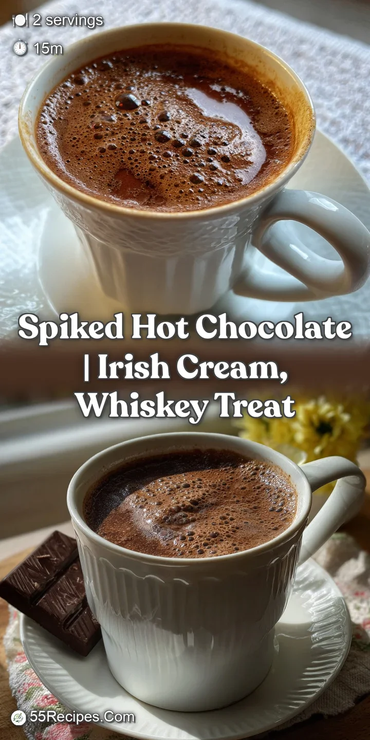 Close-up of a warm, inviting mug featuring swirls of rich, dark hot chocolate, creamy whipped topping, and a delicate driz...