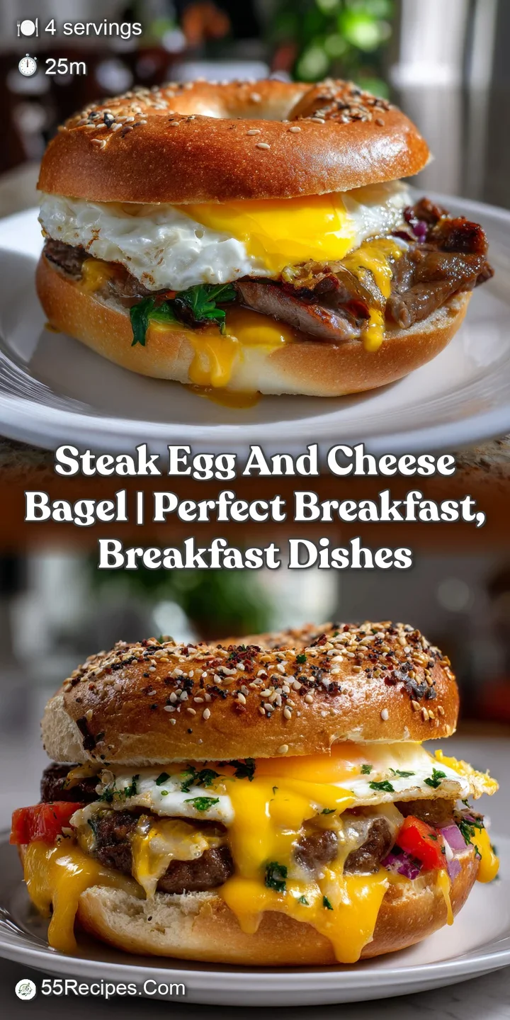 Steak Egg and Cheese Bagel | Perfect Breakfast Breakfast Dishes