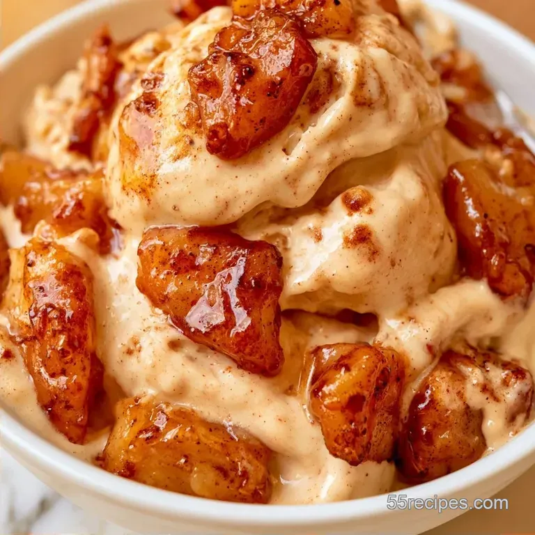 Apple Cinnamon Ice Cream with Browned Apples
