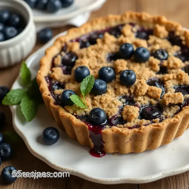 Delicious Vegan Blueberry Crumble Pie presentation