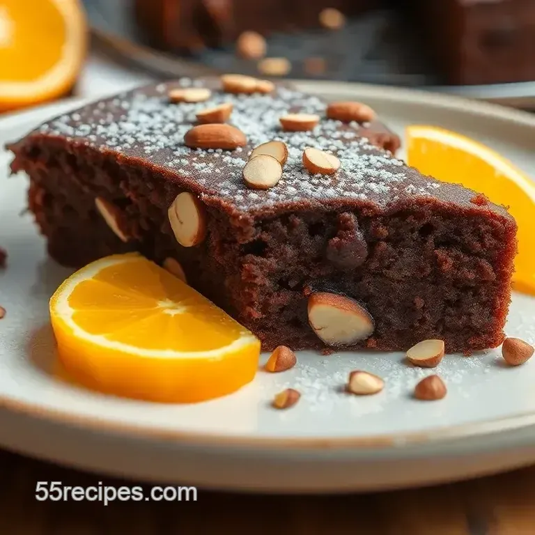 Chocolate Almond Cake with Zesty Orange