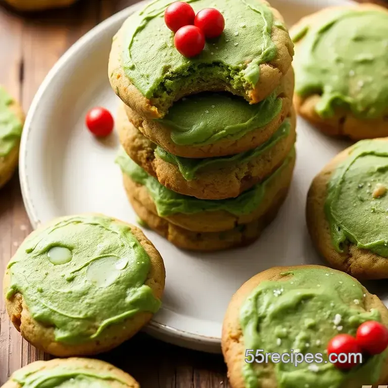 Bake Festive Dairy-Free Grinch Cookies presentation