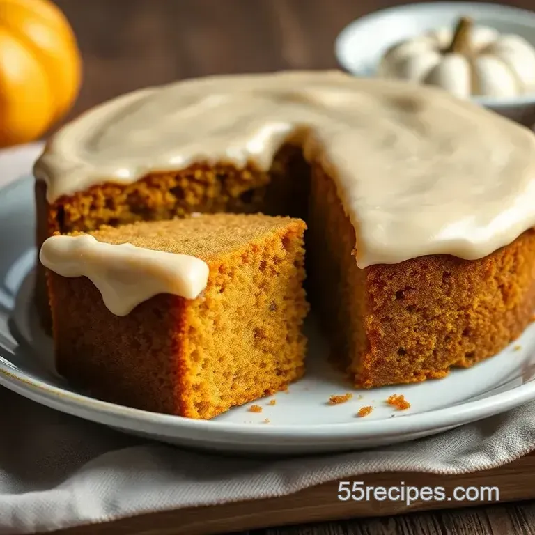 Moist Olive Oil Pumpkin Cake with Decadent Maple Frosting