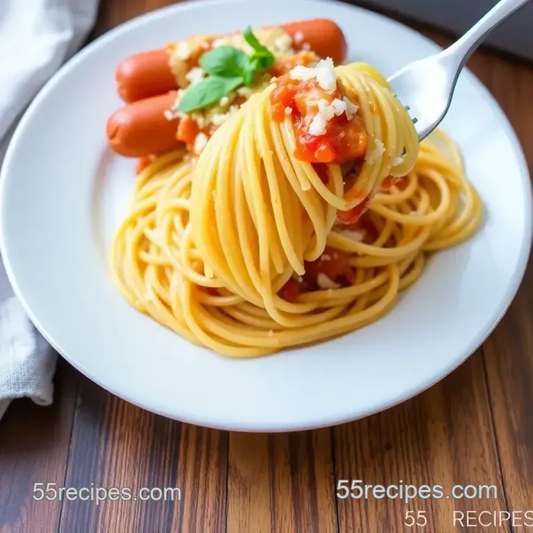 Bake Spaghetti with Hot Dogs: Quick & Tasty presentation
