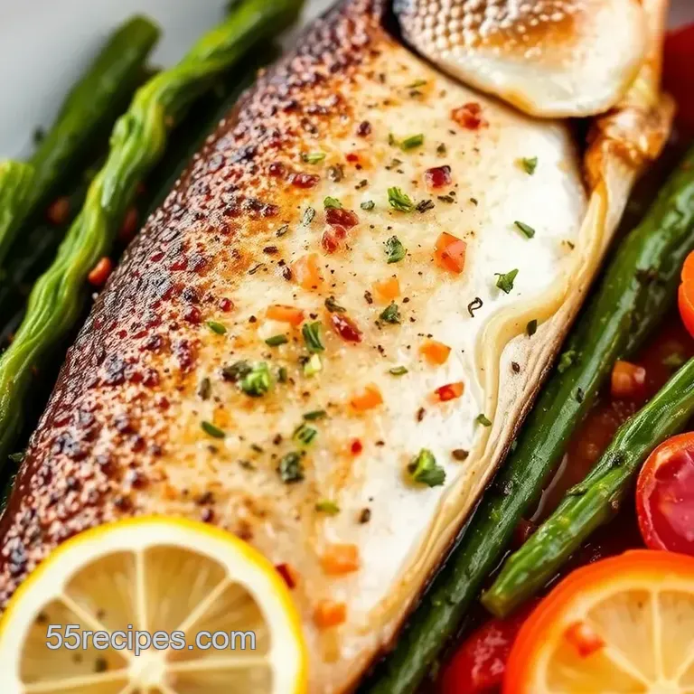 Speedy Baked Steelhead Trout with Lemon and Herbs presentation