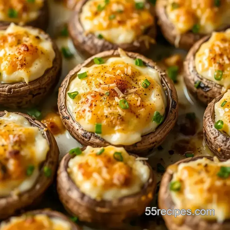Baked Mushroom: Zesty Cheesy Herb Bites presentation