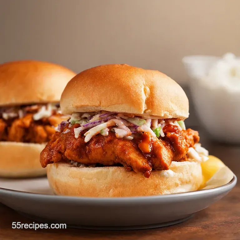 Barbecue Chicken Sliders with Tangy Coleslaw presentation