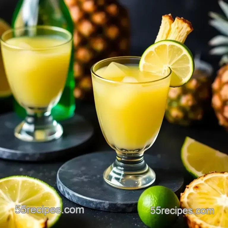 Tropical Brandy Pineapple Shots presentation