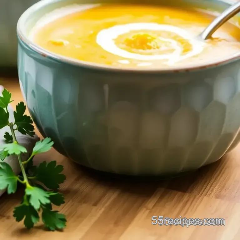 Blissful Butternut Squash Comforting Soup presentation