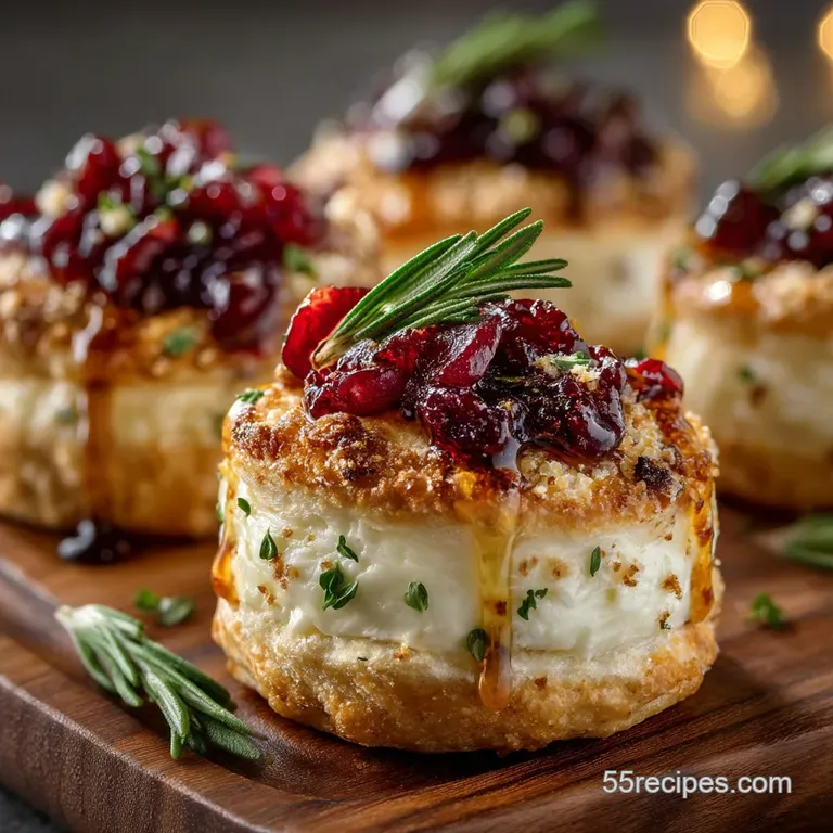 Cranberry Brie Bites with Candied Pecans A Flaky Holiday Starter presentation