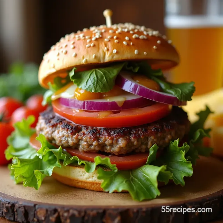 The No Bun Needed Smash Burger Salad with Secret Sauce Dressing presentation