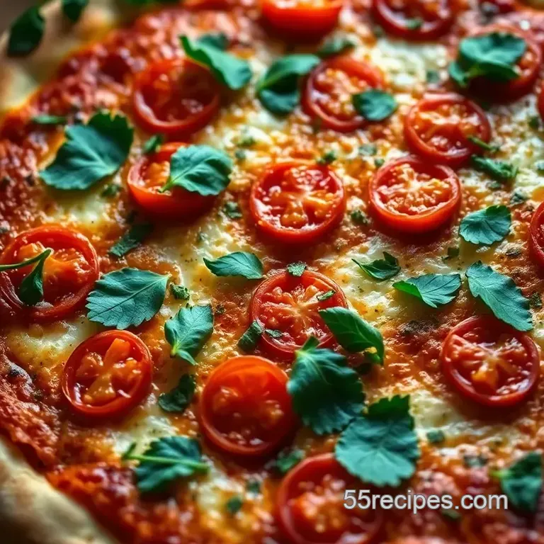 Chimichurri Tomato Pizza presentation
