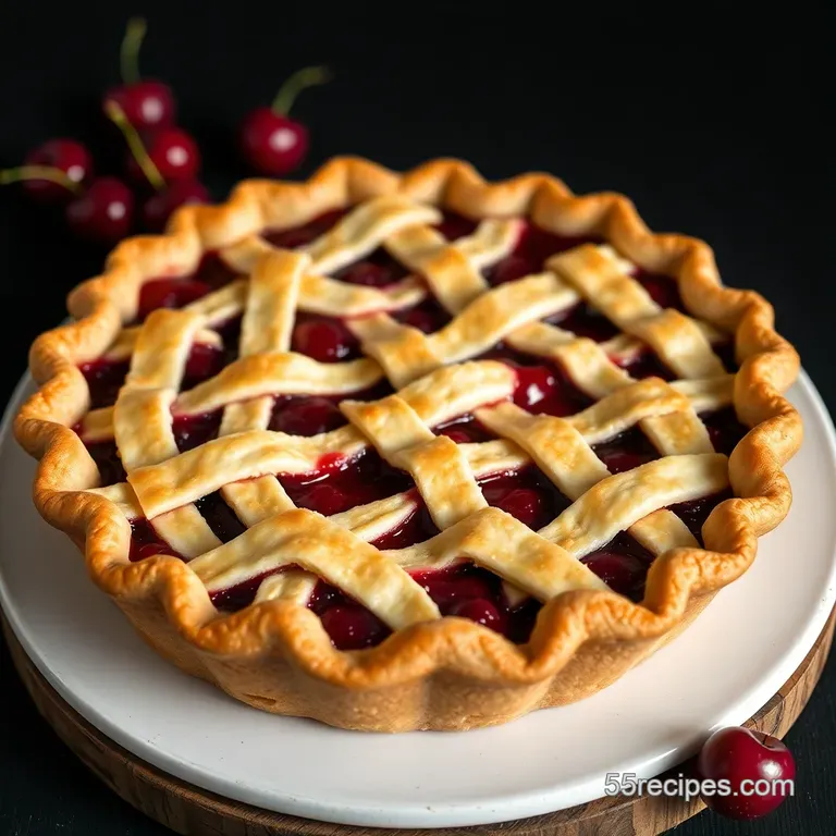 Classic All-American Cherry Pie presentation
