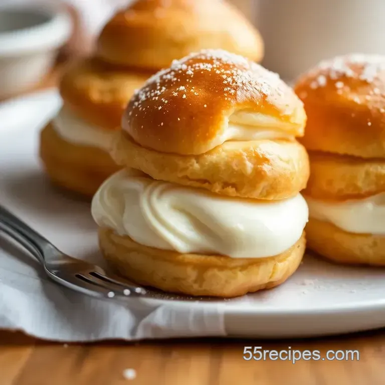 Classic Cream-Filled Profiteroles with Chocolate Sauce (A Choux-In Thing!) presentation