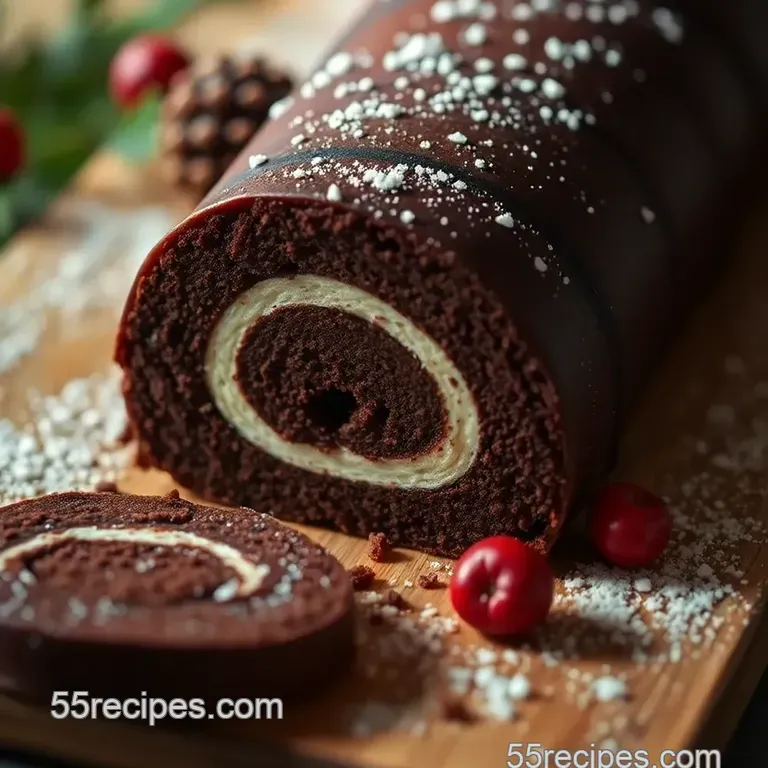 Classic French Buche de Noel: A Festive Chocolate Yule Log presentation
