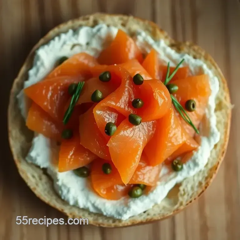 Classic Lox and Bagels with Cream Cheese and Capers