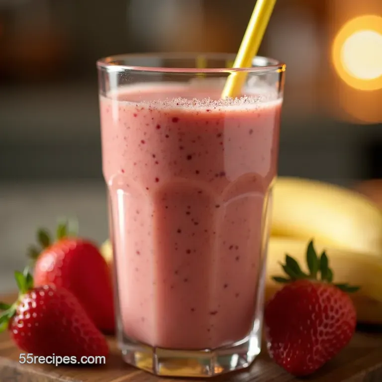 The Ultimate 5Minute Sunshine Sipper Classic Strawberry Banana Smoothie presentation