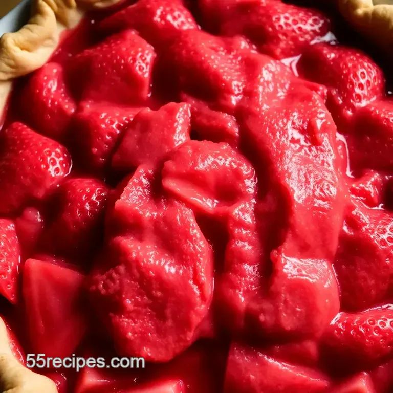 Classic Strawberry Rhubarb Pie with a Flaky Crust presentation