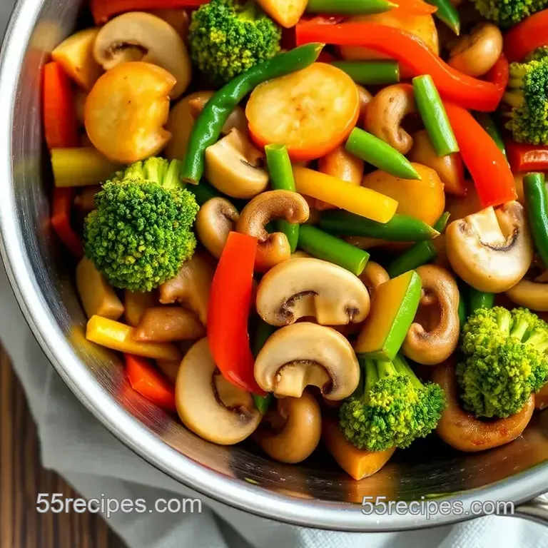 Colorful Veggie Stir-Fry in a Stir Fry Pan presentation