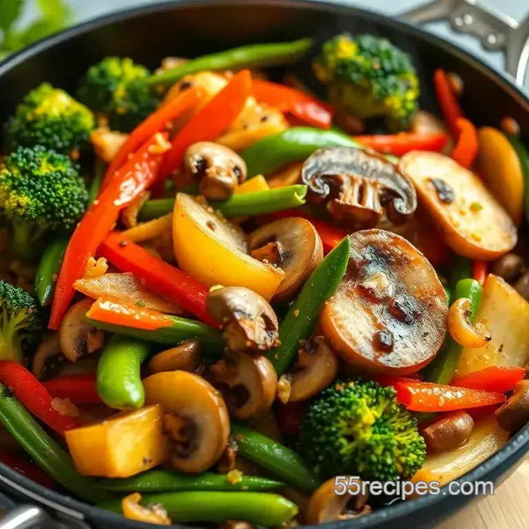 Colorful Veggie Stir-Fry in a Stir Fry Pan