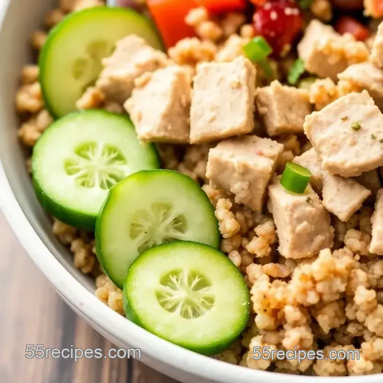 Savory Tuna Quinoa Bowl with Fresh Veggies presentation