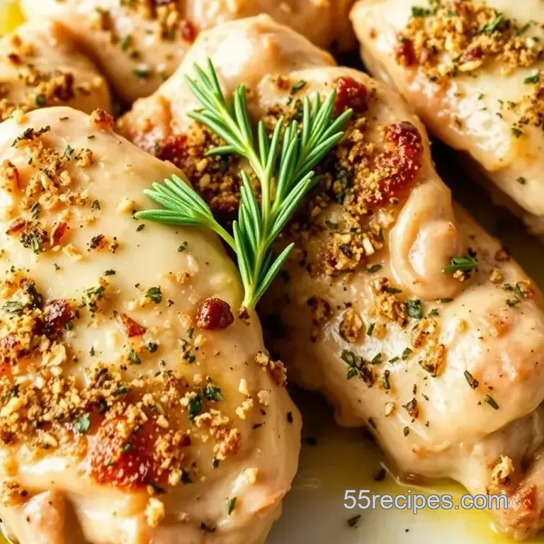 Herb-Crusted Roasted Chicken Thighs with Vegetable Medley presentation