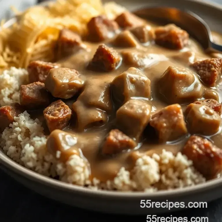 Country Fried Steak with Creamy Sawmill Gravy presentation