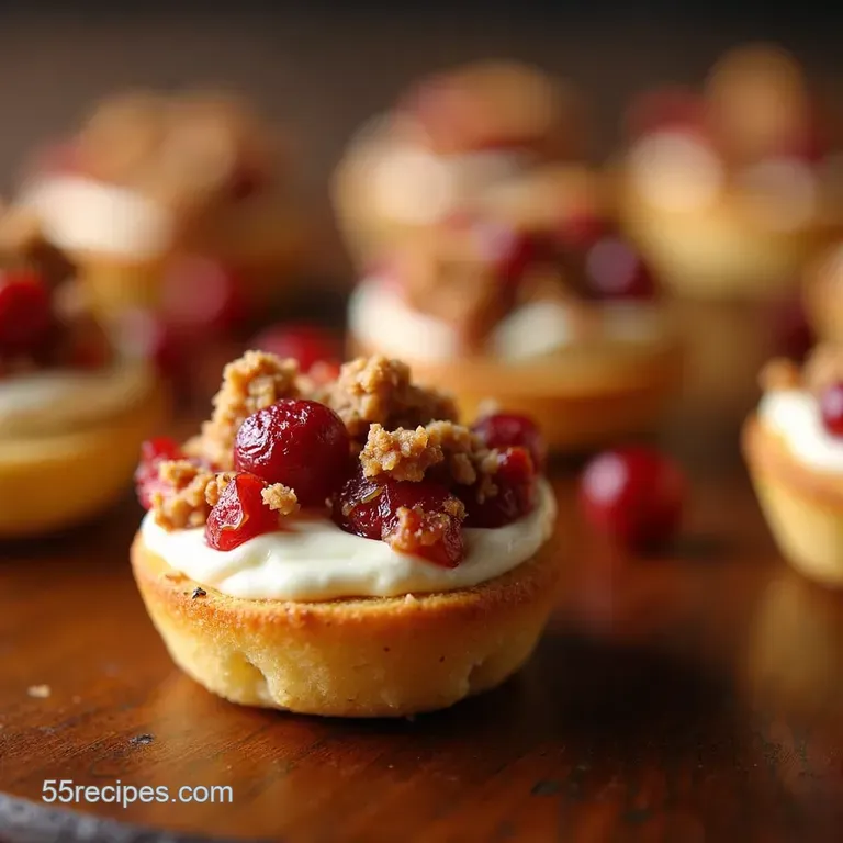Cranberry Brie Bites with Pecan Crumble presentation