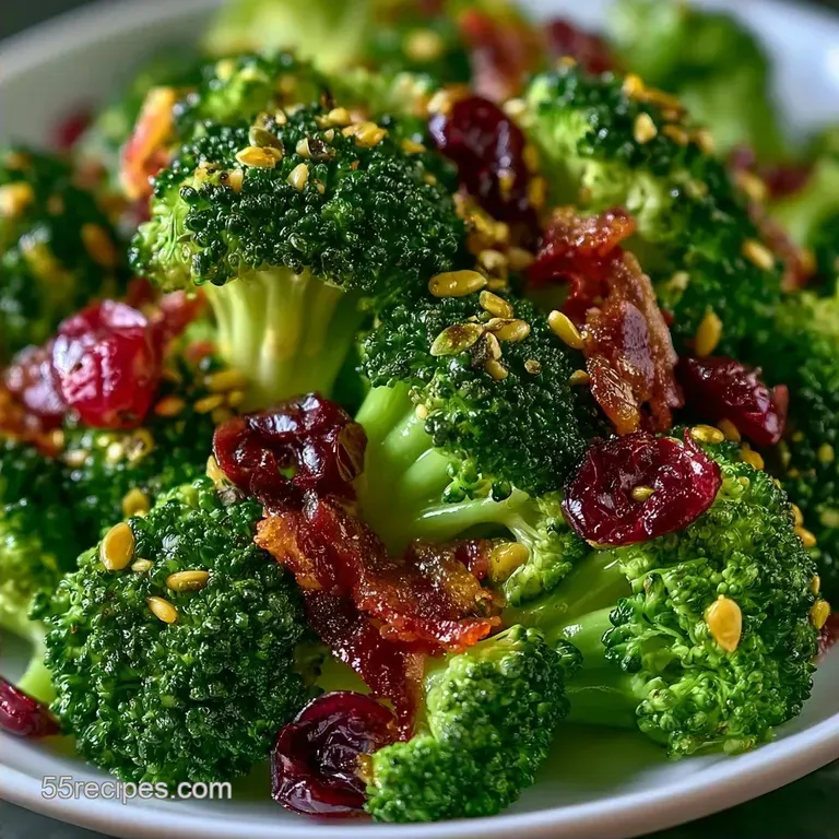 Cranberry Sunflower Broccoli Salad with Roasted Seeds