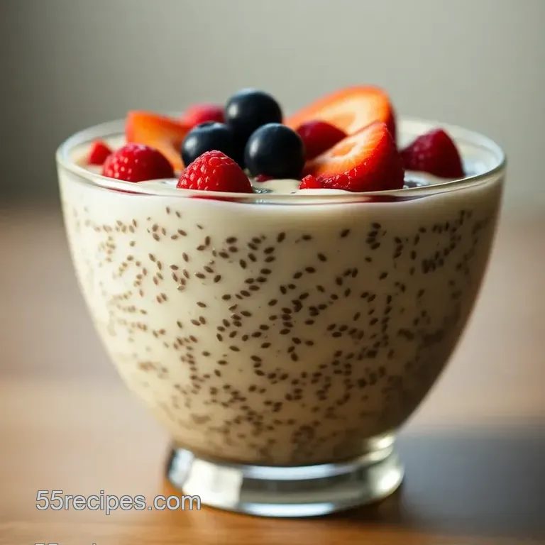 Creamy Almond Milk Chia Pudding presentation