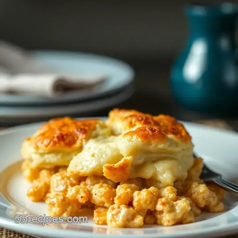 Creamy Chicken and Biscuit Casserole presentation
