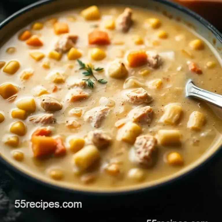 Creamy Chicken Corn Chowder &ndash; a Cozy Bowl of Comfort presentation
